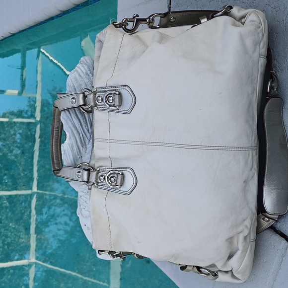 Coach Ashley White Silver leather tote satchel F15513 - Picture 2 of 16